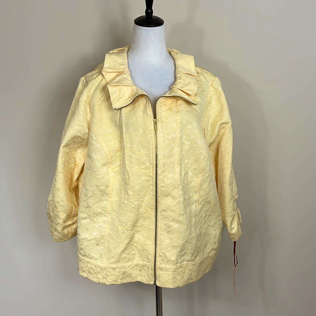 Brand New Ruby Rd Yellow ZipUp Jacket Size20w